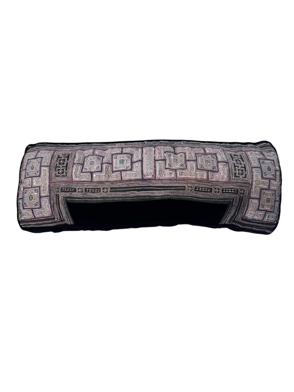 Lily Koi Saigon Vintage Hmong Embroidered Prayer Bolster Pillow 25”